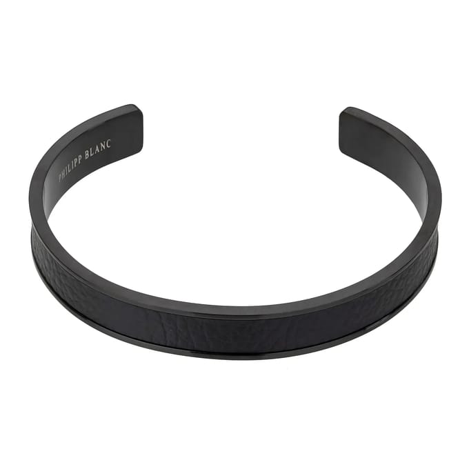 Echt leer en roestvrij stalen armband Philipp Blanc Simon