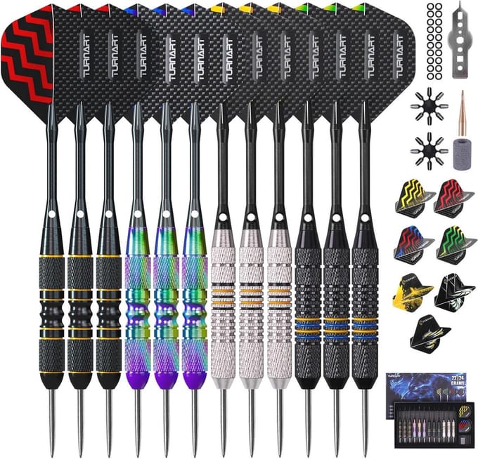 Dartpijlen met Metalen Punt - Set van 12 Stuks
