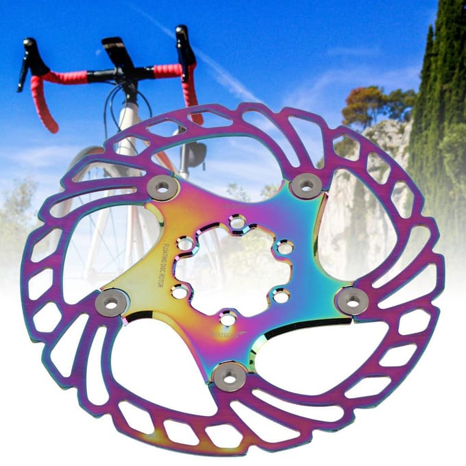 Fiets Schijfrem Rotoren 6 Nagels Fietsaccessoire voor Mountainbike Plating Kleur 160MM blue