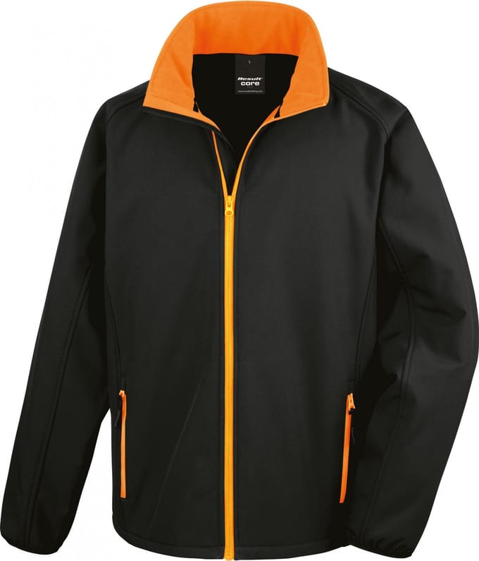 Result Printable Soft Shell Jacket RT231 - Black/Orange - M