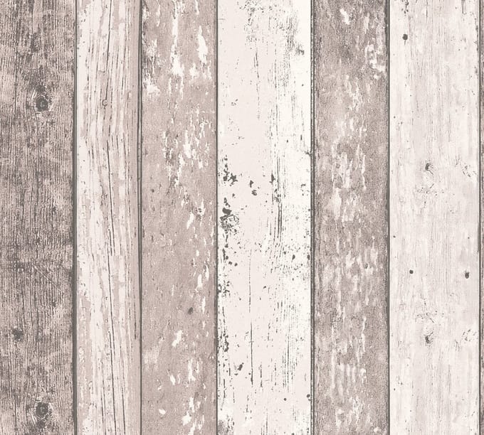 VERWEERDE HOUTEN PLANKEN BEHANG | industrieel - Bruin Crème - A.S. Création Elements 2