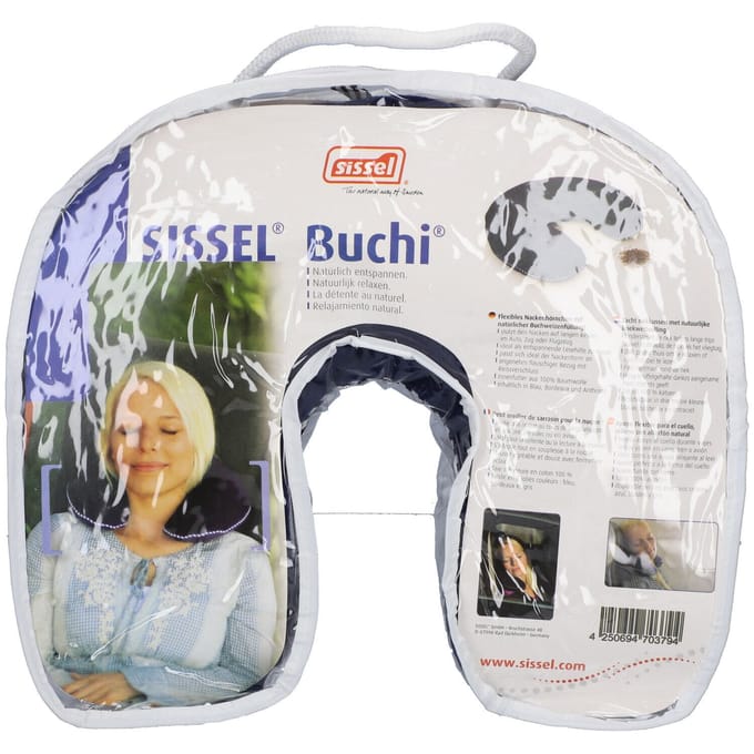 Sissel Buchi Hoefijzervormig Ontspanningskussen Met Boekweitvulling Blauw 1 Kussen