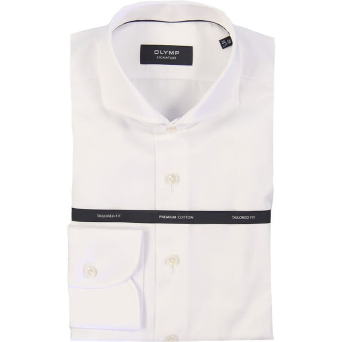OLYMP Signature Overhemd, Tailored Fit, Signature Cutaway, Wit