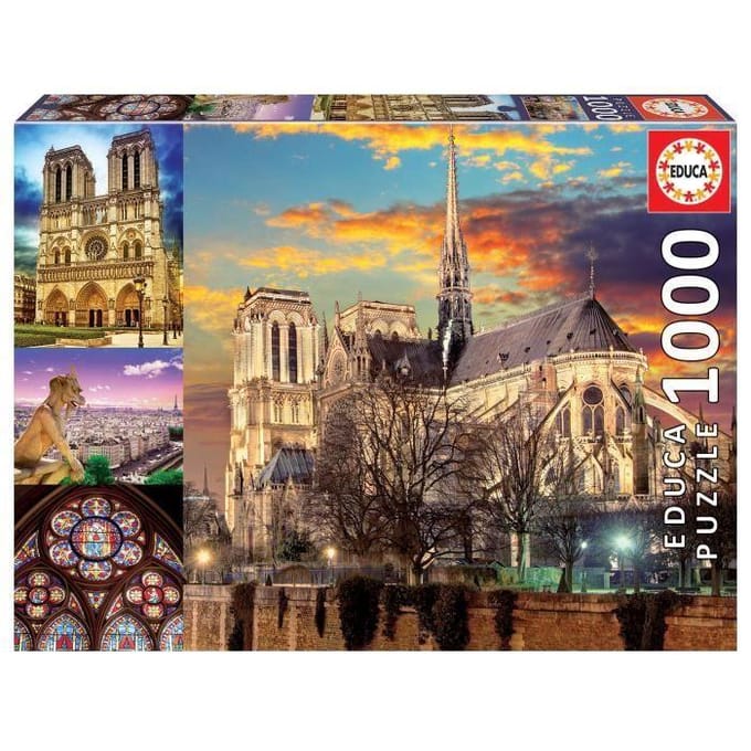 Puzzel Architectuur en monument - EDUCA - 1000 stukjes - Collage van Notre-Dame