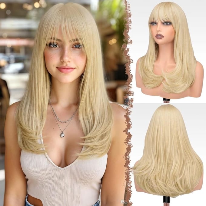 Top Kwaliteit Damespruik – Pruiken Dames - Hair Wig – Lang - Licht Blond