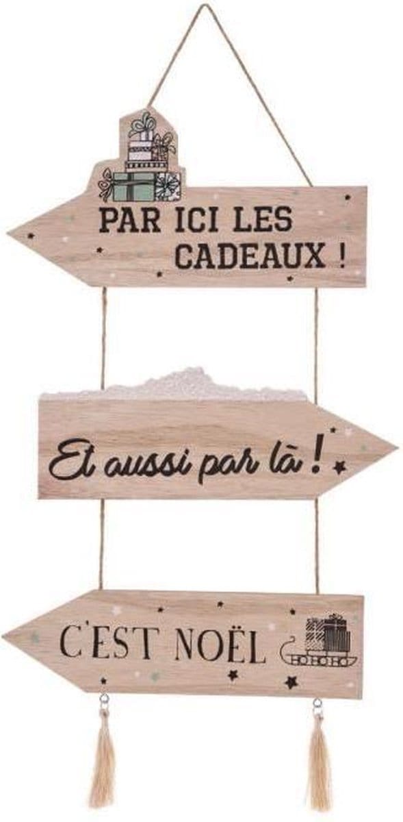 Feeric Lights & Christmas - Houten decoratiebord - Cadeauhuis - 50 cm