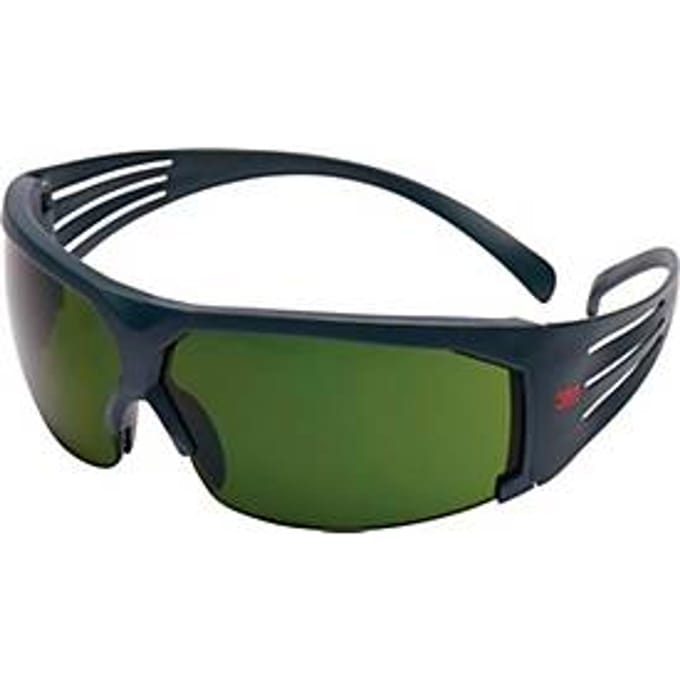 3M lasbril SecureFit SF600, EN 166, grijze veren, groene IR 3.0 lens, polycarbonaat