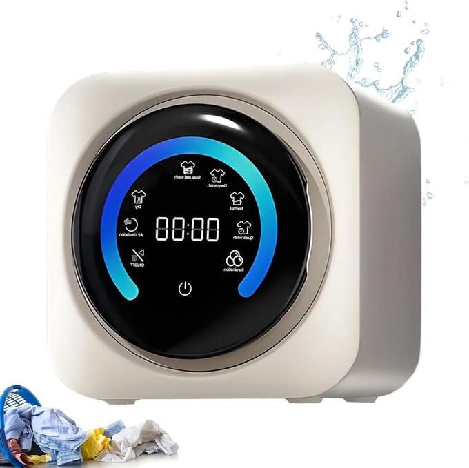 Mini Wasdroger - Compacte Wasmachine - Delicate Kleding - 2-in-1 Functie - 3.5 Liter - Wit