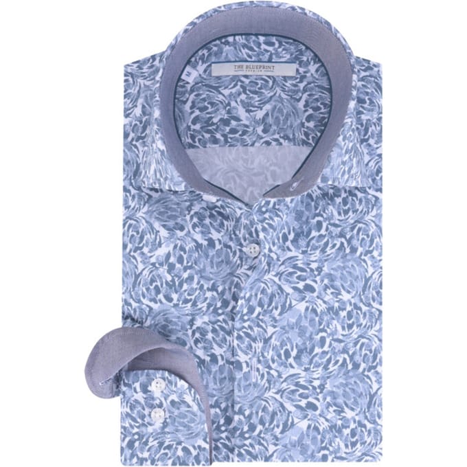 The BLUEPRINT Premium Casual Overhemd Blauw Heren