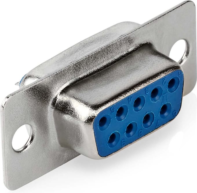 D-Sub chassisdeel - 9-Pins female - Zilver - Allteq