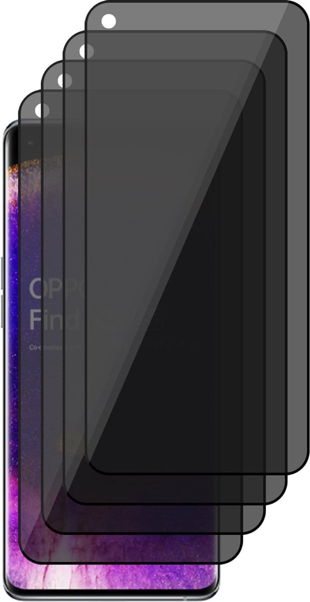 Privacy Screenprotector geschikt voor Oppo Find X5 - 4x Volledig Dekkend Glas Screen Protector