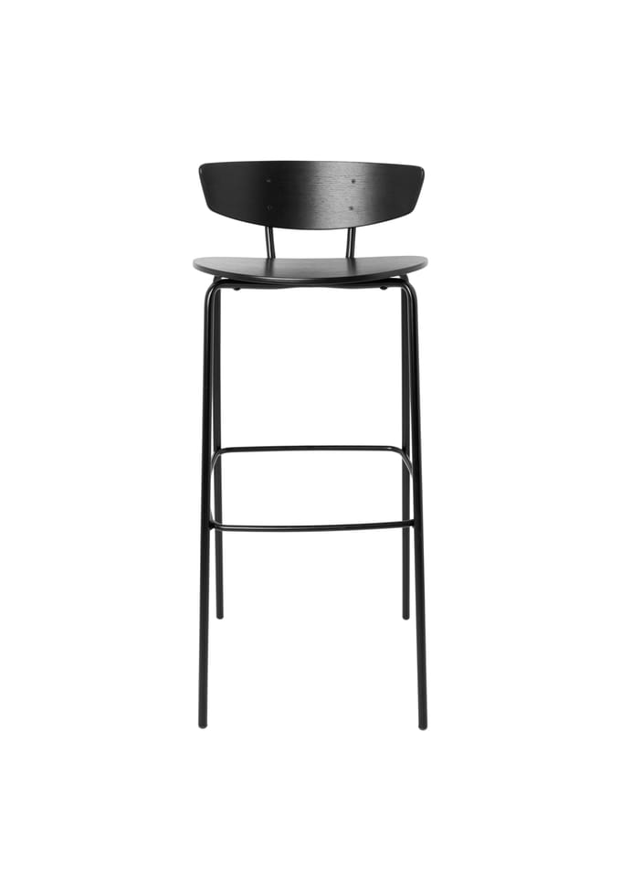 Ferm Living - Herman Barstoel - zwart - eiken - Zithoogte 78 cm