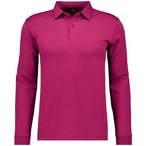 Ragman Polo Long Sleeve Uni Cotton Berry / male