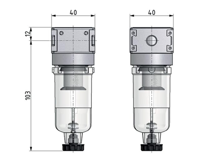 Filter 5microns G1/4'' 1000l/min Auto Polycarbonaat Multifix 0