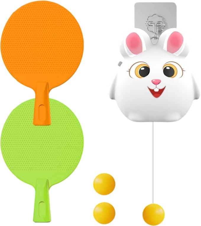 Deur Pong Spel - Interactief Speelgoed - Sport Training - Verstelbare Hoogte - 18.2 x 12.6 cm - Konijn