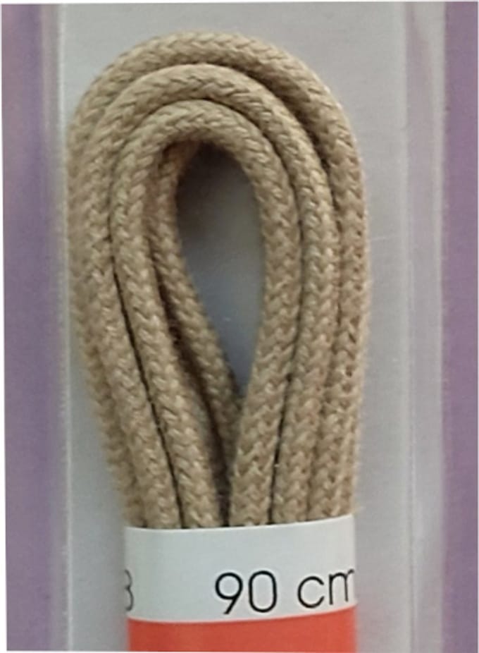 Ronilux Veter - Beige - Dun Rond - Lengte 90 cm - Dikte 2,5 mm - Schoenveter