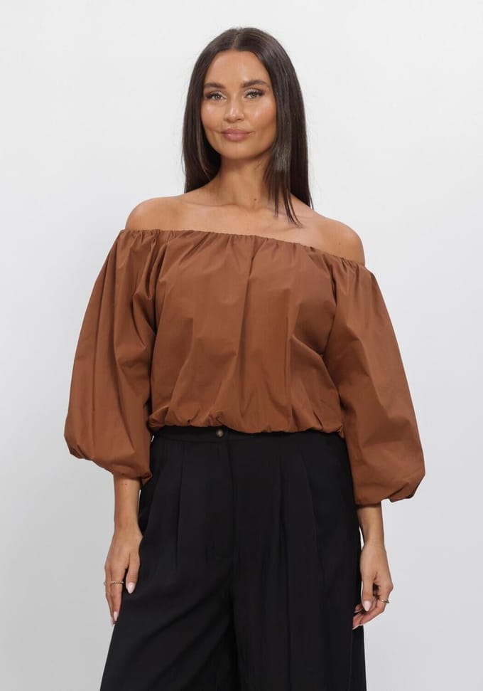 AAIKO Maddy Popline Co 540 Dames - Jurken - Bruin - Maat XXL
