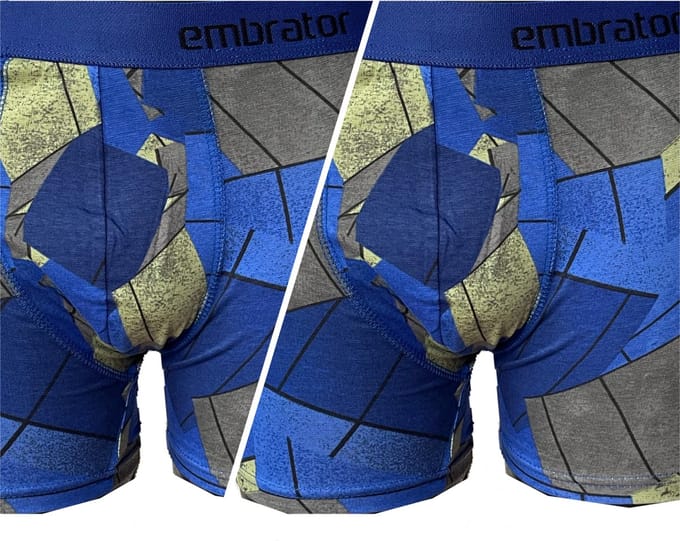 Embrator 2-pack mannen Boxershort overall print kobalt blauw maat M