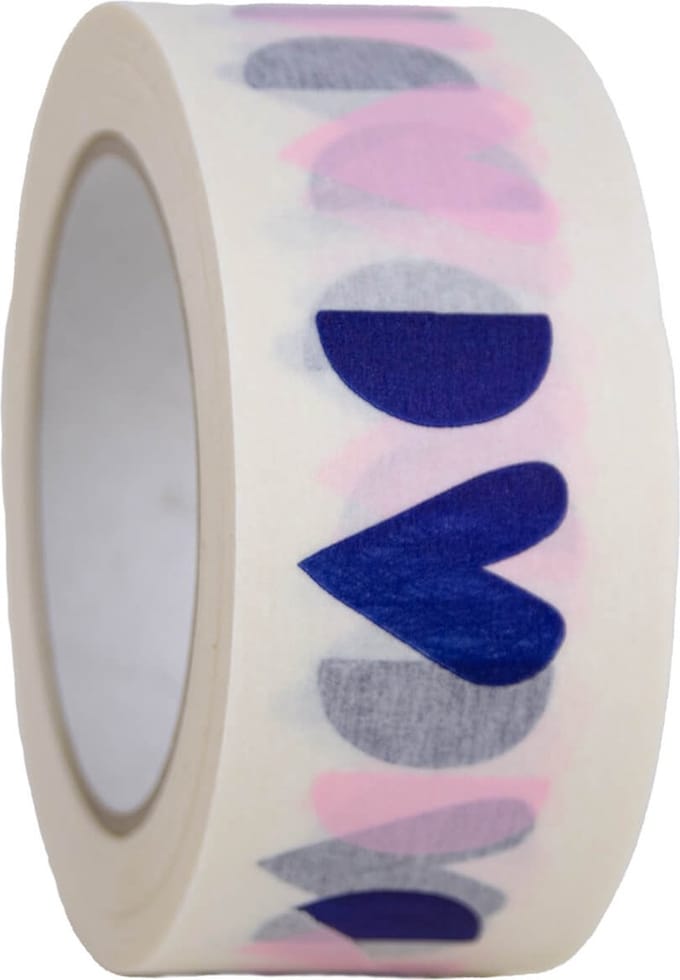 Papieren tape 'Happy Hearts' 50mmx50mtr