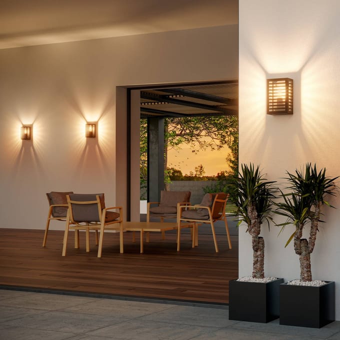 EGLO Alamonte 3 Wandlamp Buiten - E27 - 26 cm - Zwart