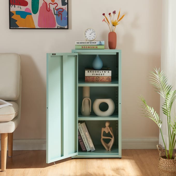 Metalen kast Burlöv 88x40x35 cm mint [en.casa]