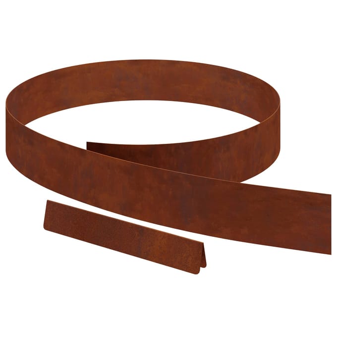 vidaXL - Grasafscherming - 4 - st - 450 - x - 10 - cm - weervast - staal - Roestig