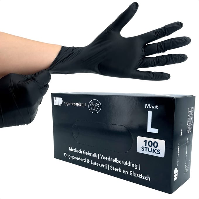 Handschoenen Soft Nitril | Ongepoederd | Zwart | 100st | KSMG