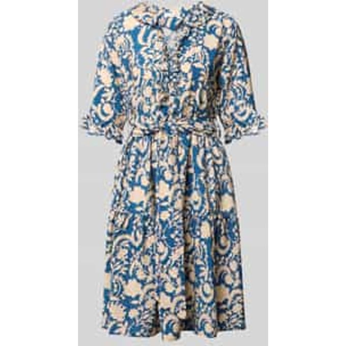 Knie-lange jurk van viscose in all-over look