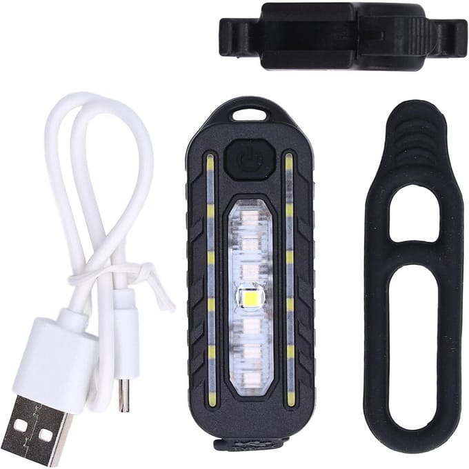 Multifunctioneel Rood Blauw Waarschuwingslicht USB Opladen Achterlicht LED Waterdichte Schouderlamp black