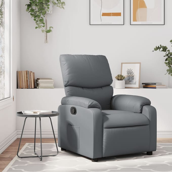 vidaXL - Fauteuil - verstelbaar - kunstleer - grijs