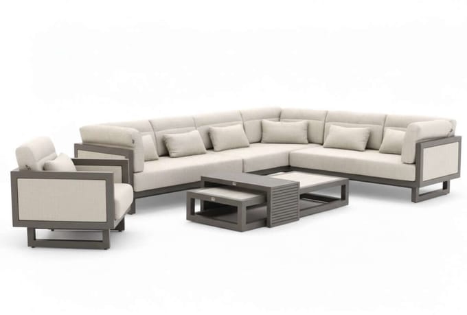 Apple Bee Santorini Loungeset 6-delig Nr.5 - Links Lang - 318 x 239 cm