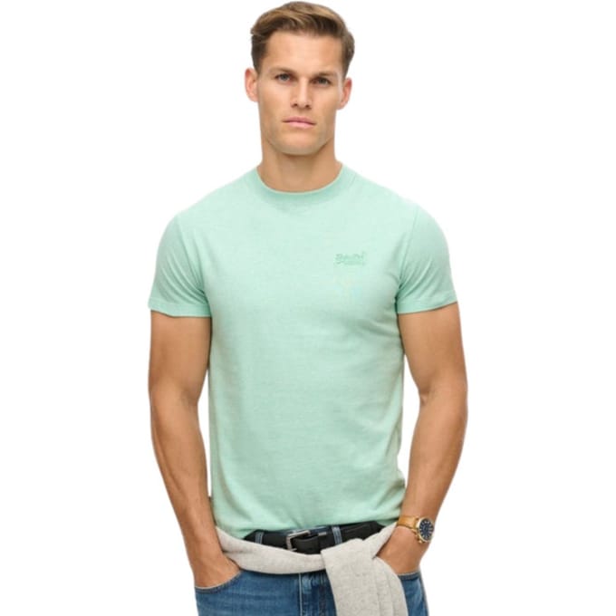 Superdry Organic Cotton Essential Logo T-Shirt Light Mint Green Marl