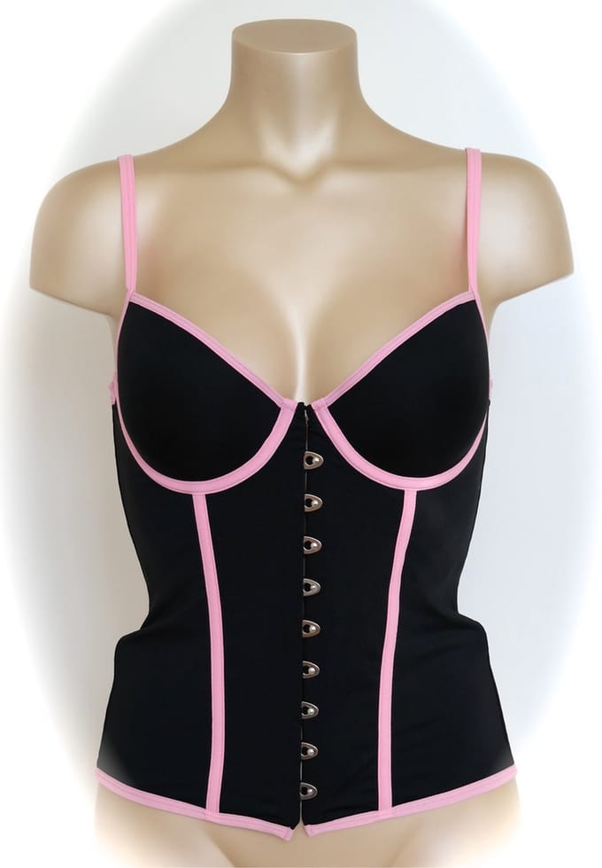 Sapph - Miss Lilly - Bustier / korset - zwart met roze accenten - maat 75D