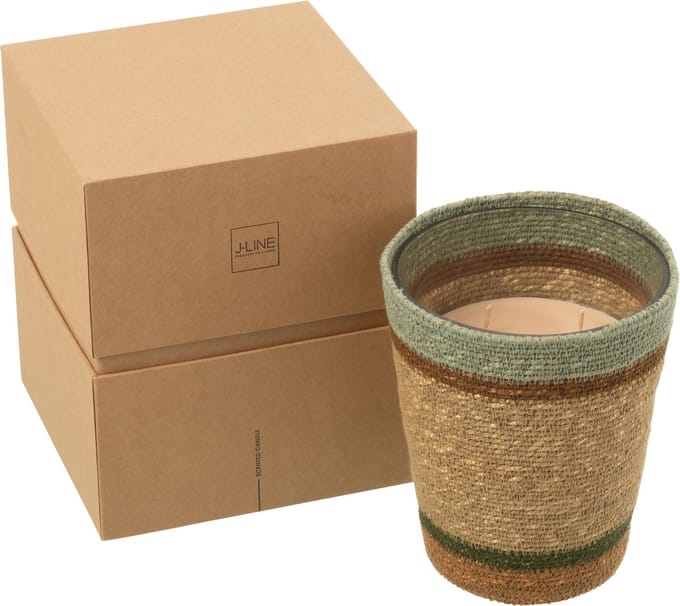 J-Line geurkaars Mand - Herbal Serenity - mix/beige - large - 75U