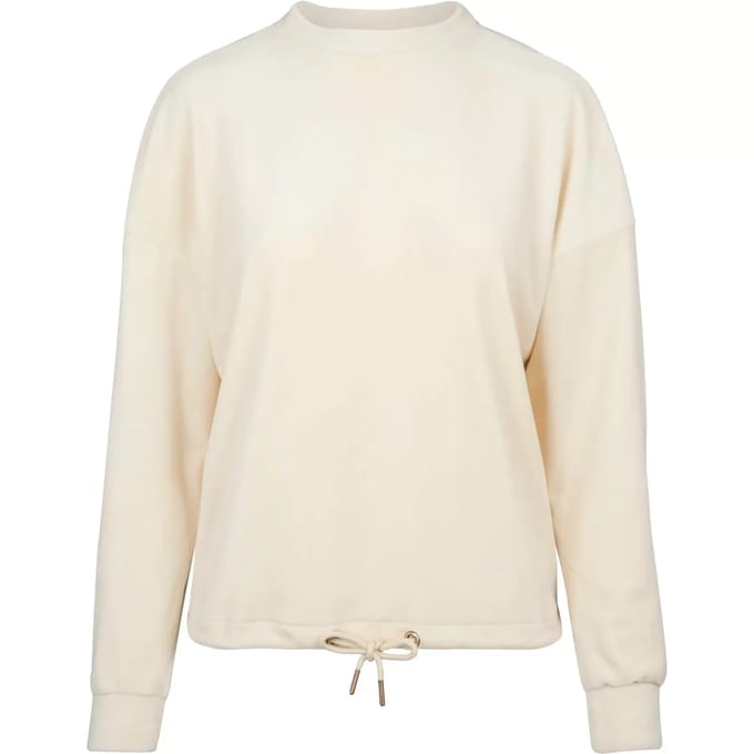 Urban Classics - Oversized Velvet Crew Sweater/trui - S - Beige