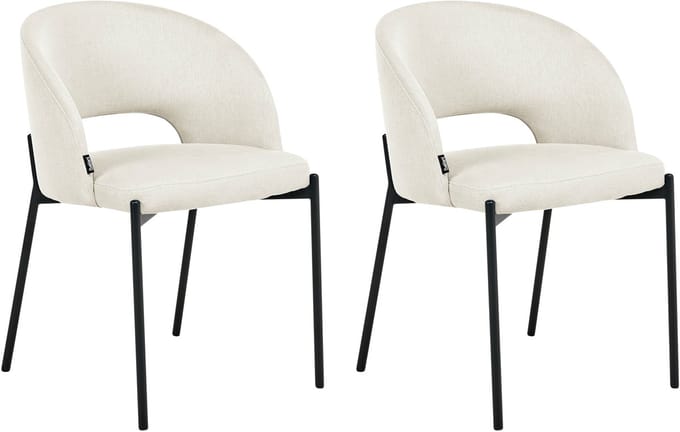 PENNY - Eetkamerstoel set van 2 - Lichtbeige - Polyester