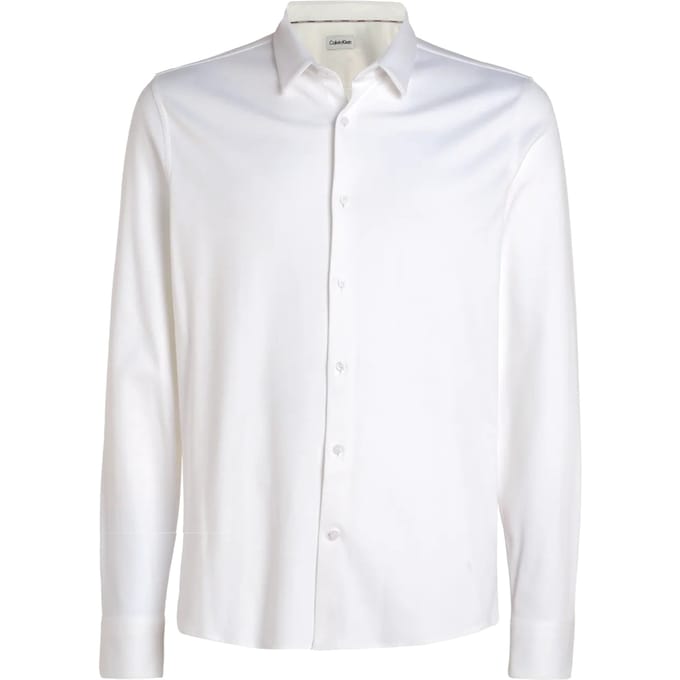 Calvin Klein - Heren Overhemden Smooth Cotton Slim Overhemd - Wit - Maat S