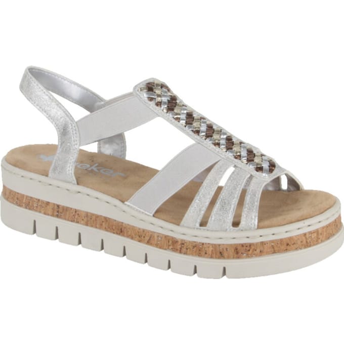 Rieker Sandalen - Dames - Zilver - Maat:40