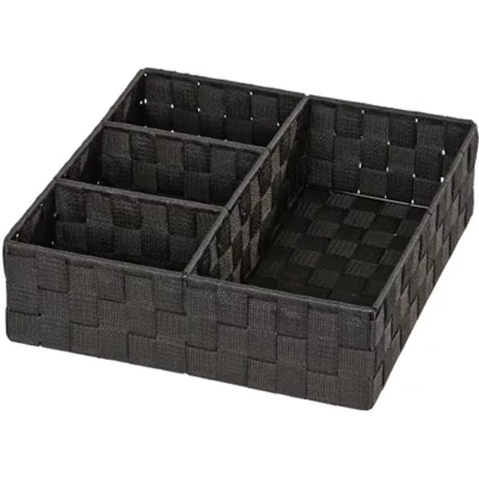 Wenko Organizer Adria 4-vaks 32x32x10cm Zwart