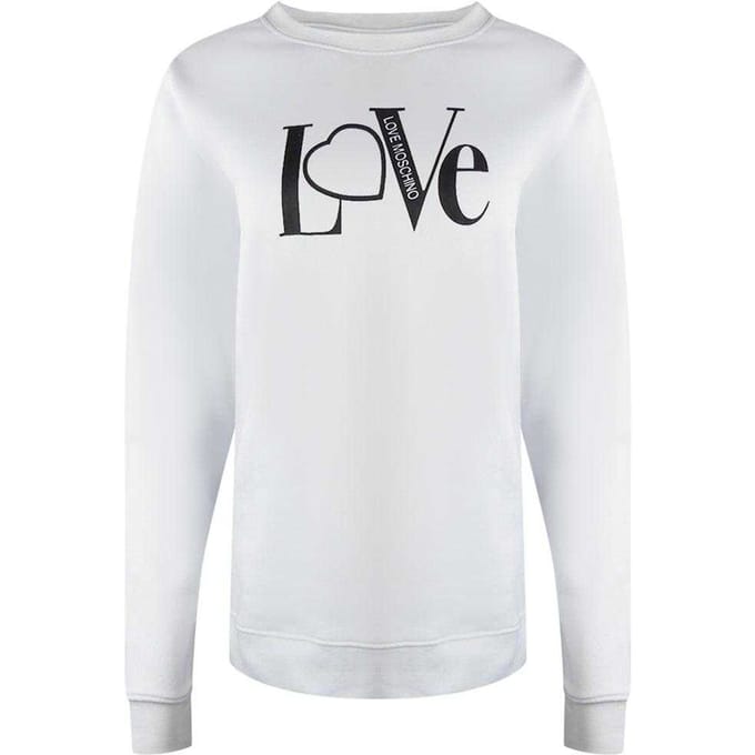 Love Moschino Dames-sweatshirt met lange mouwen en 'Love'-logo (Wit)
