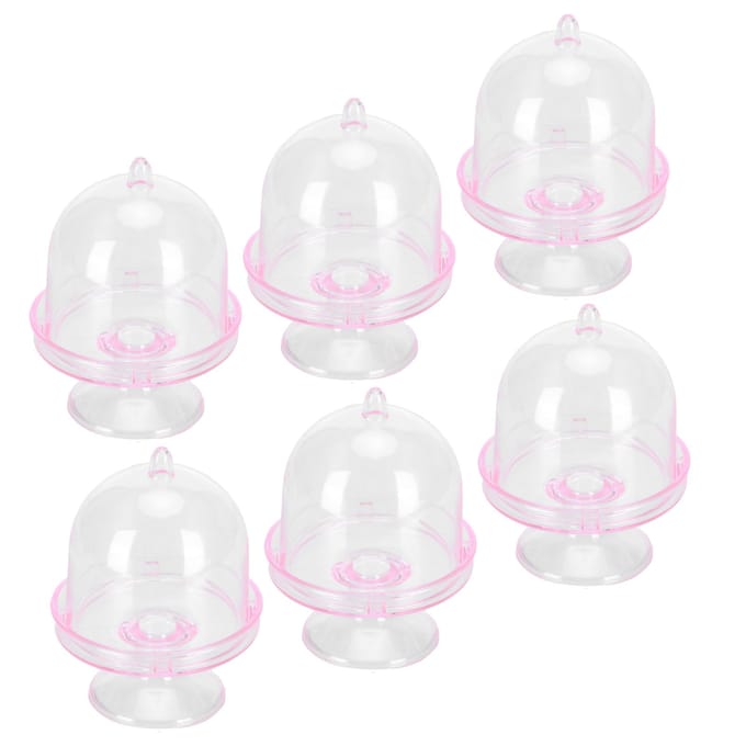 Lot de 12 mini boîtes à bonbons, présentoirs à gâteaux et cupcakes avec couvercle, accessoires de fête roses rose