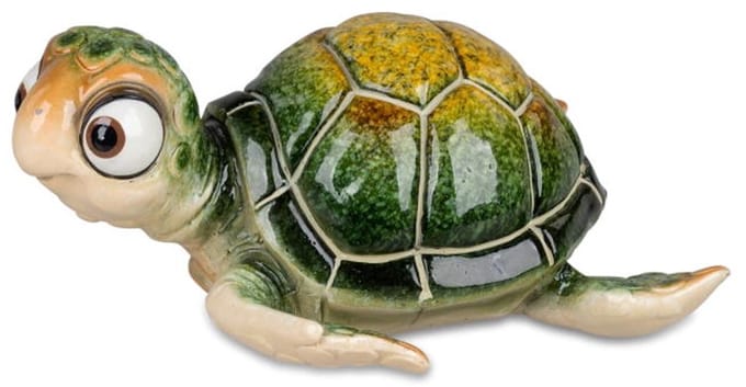 Schildpad - Decoratie - Groen - Vrolijk - Beeld - 16x14x7cm - Polyserin