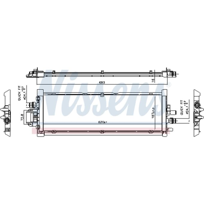 Radiator, motorkoeling NISSENS 606906