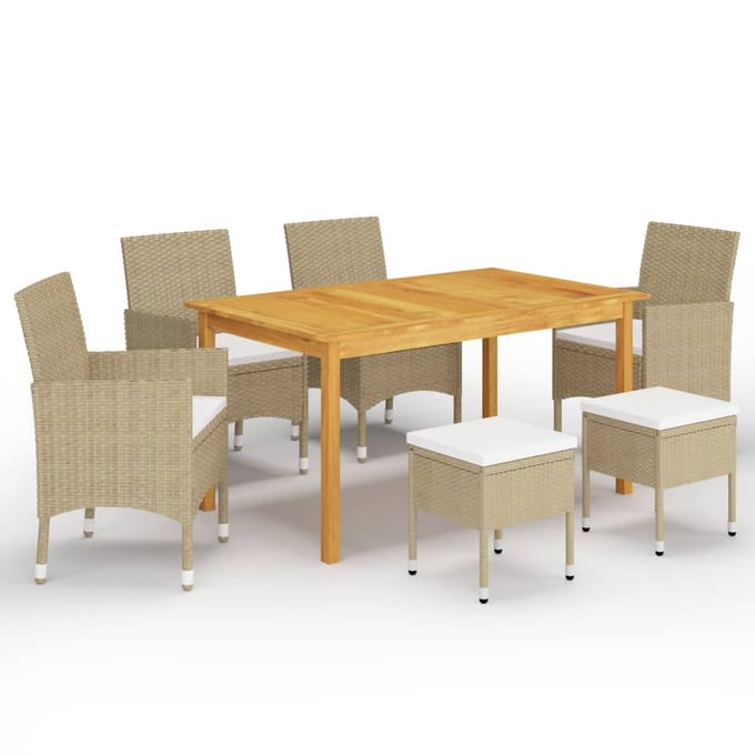 vidaXL - 7-delige - Tuinset - beige