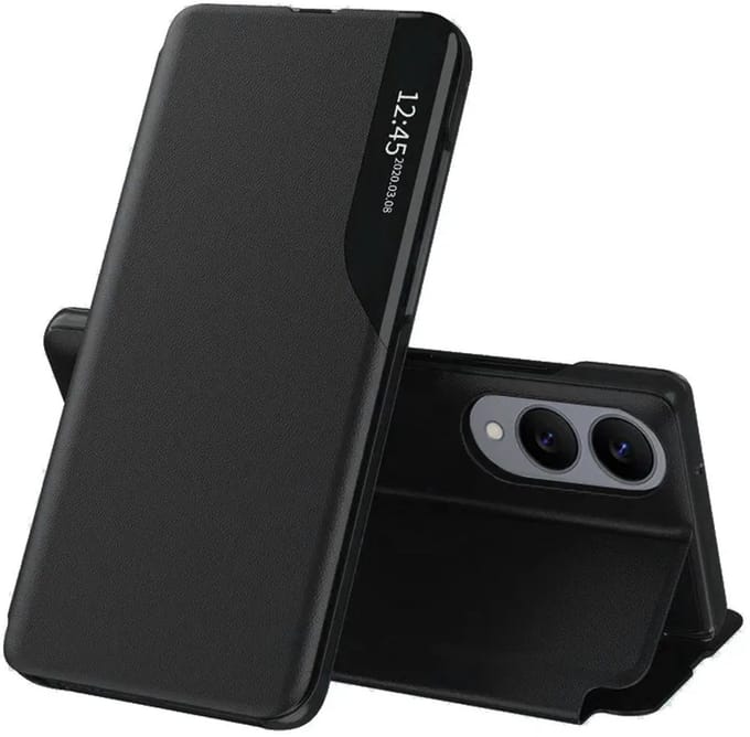 Hoesje geschikt voor Samsung Galaxy S25 Edge - Techsuit eFold Book Case - Zwart