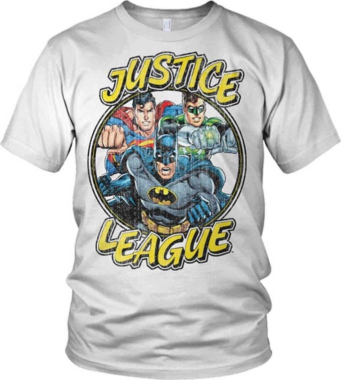 DC Comics Justice League Heren Tshirt -S- Team Wit