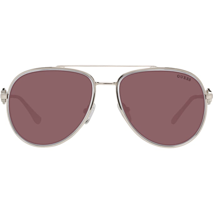Guess - GF0344 - Zonnebril - Unisex - Zilverkleurig - Bruine lens