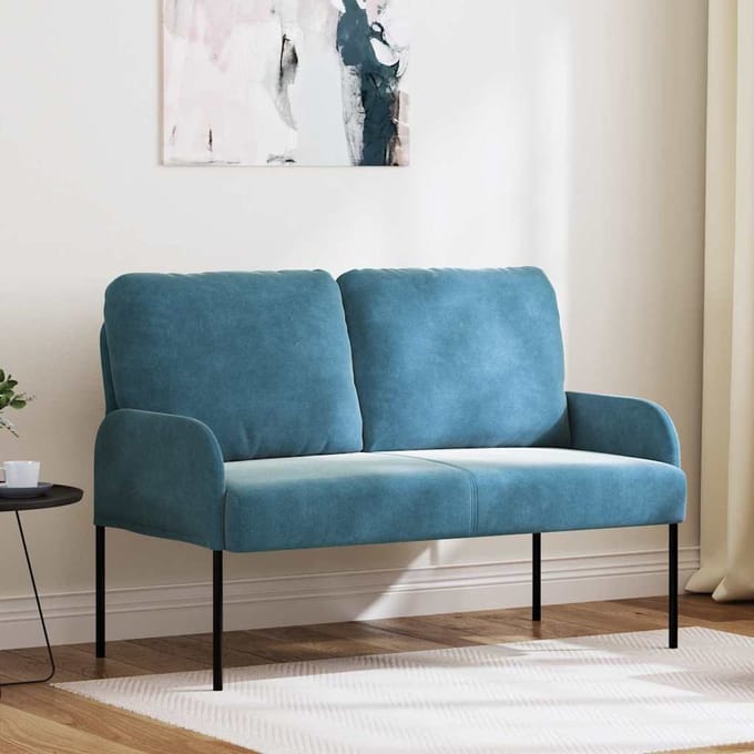 vidaXL Banken met kussen 110cm Blauw Multiplex