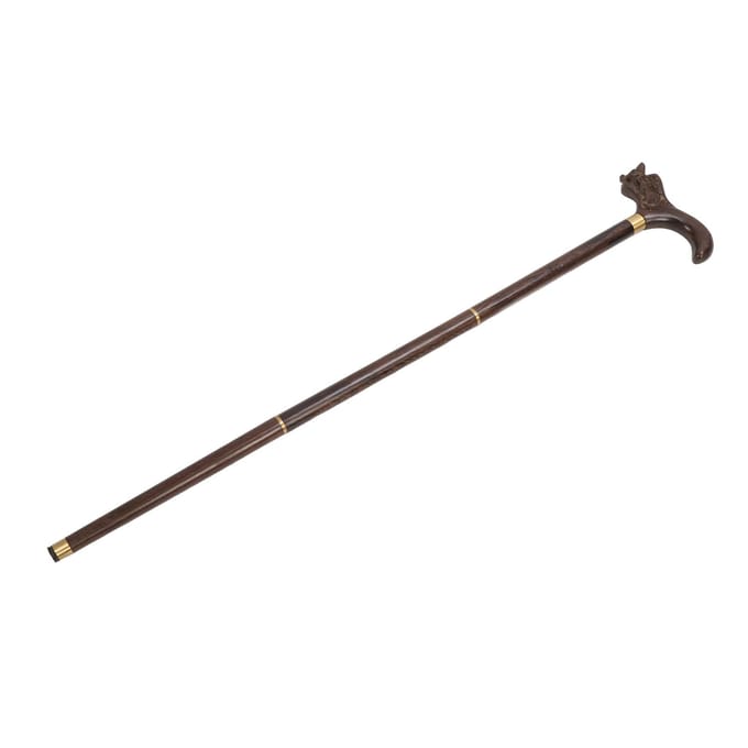 3 Secties Houten Wandelstok Wenge Opvouwbaar Hand Wandel Stevig Ergonomisch Stok voor black