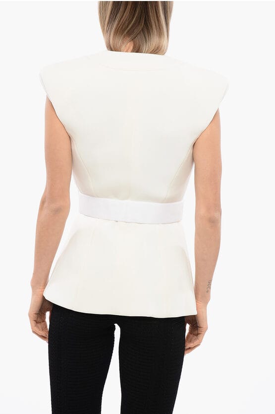 Peak Lapel BONDAGE Vest in Wit